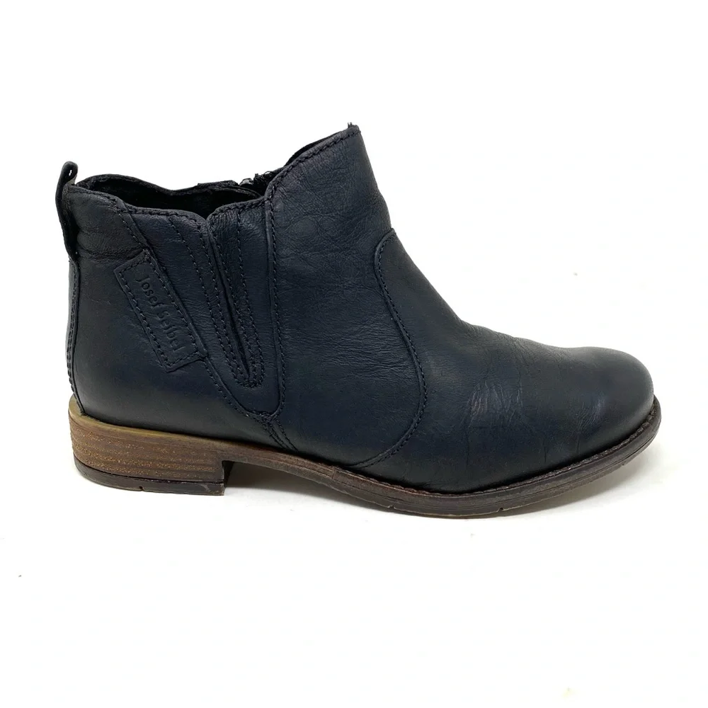 Josef Seibel Sienna 45 Women’s Black Leather Chelsea Ankle Boots
